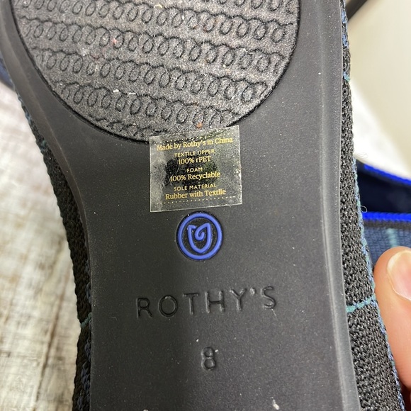 Rothy’s RETIRED Navy Plaid Loafers - Picture 9 of 13